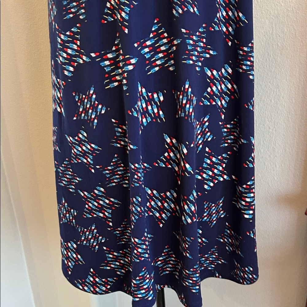 Navy Blue Americana Patterned Dress - Picture 5 of 9